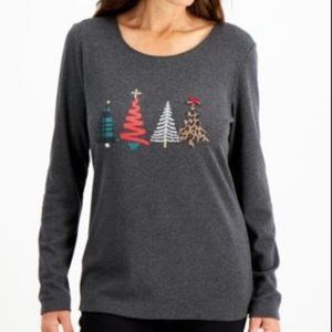 NWT Karen Scott Christmas Tree Graphic Top